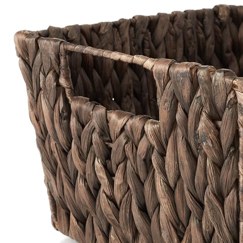 Set of 4 Water Hyacinth Storage Baskets with Handles (4 Count)