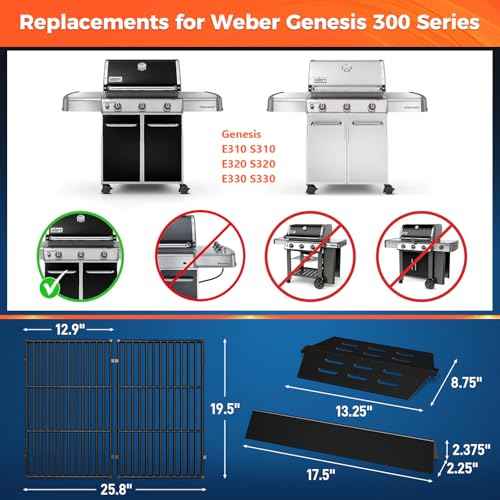 Grill Parts for Weber Genesis 300 Series with Front