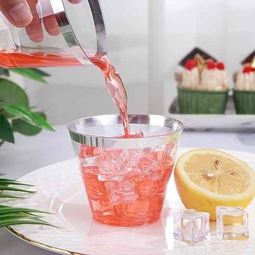 100PCS Silver Plastic Cups (100 Count)