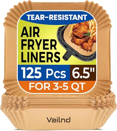 125Pcs 6.5inch Air Fryer Liners Disposable Square Parchment Paper (125 Count)