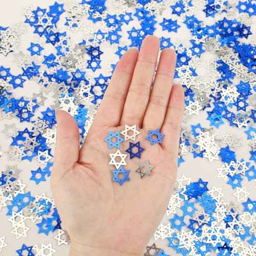 Star of David Glitter Confetti Hanukkah Party Table Decorations