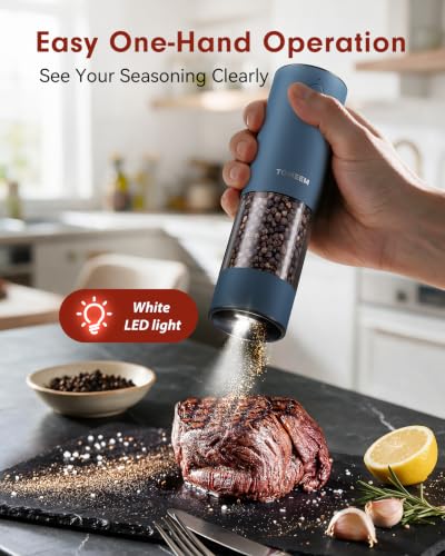 Larger Capacity Rechargeable Electric Salt and Pepper Grinder Set