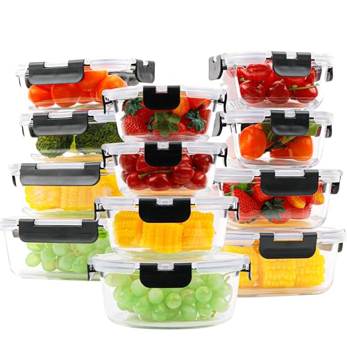 12 Packs Glass Food Storage Containers (10 Count)