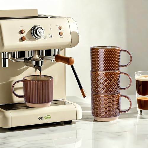 12 OZ Stackable Coffee Mugs Set of 4 (4 Count)