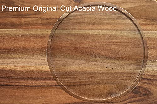 9" Acacia Wood Lazy Susan Organizer Kitchen Turntable for Cabinet Pantry Table Organization (2 Count)