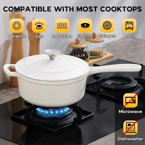 Enameled Cast Iron Saucepan