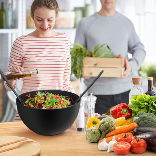 12.6" Extra Large Salad Serving Bowl Set with Wooden Lid&Utensils