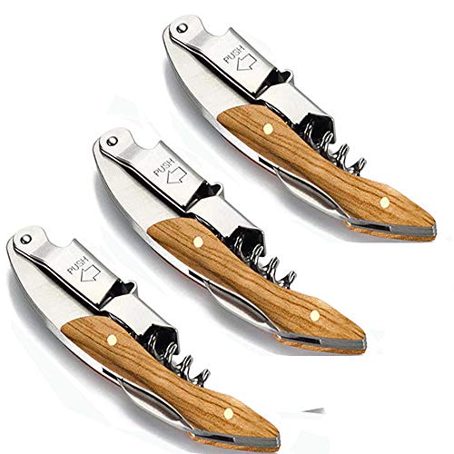Professional Waiter Corkscrew Wine Key for Bartenders Set of 3 (3 Count)