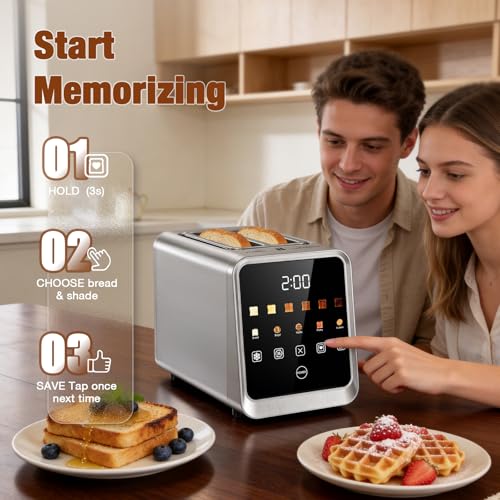 2 Slice Toaster Smart Touchscreen Wide Slot with Bagel Mode