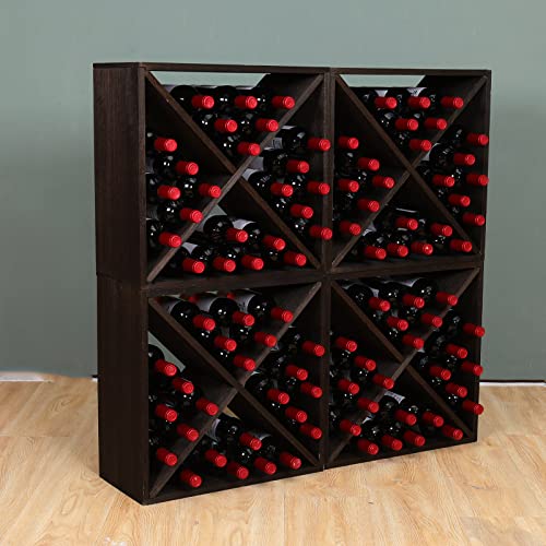 Wine Rack Cabinet countertop Wooden Stackable Storage Retro Cube freestanding Floor Wine Bottle Holder Stand