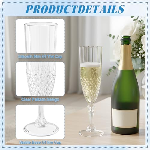 100 Pack Plastic Champagne Flutes
