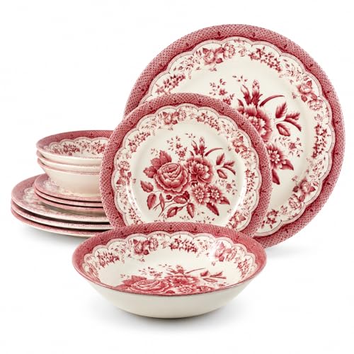 12 Piece Porcelain Dinnerware Set for 4