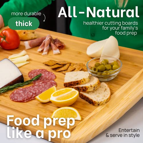 HUGE 24 Inch Bamboo Cutting Board with Lifetime Replacement