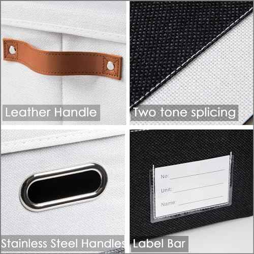 Larger Foldable Storage Bins with Handles [5 (5 Count)