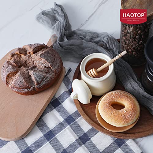 Ceramic Honey pot with Lid and Honey Dipper