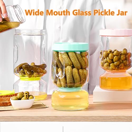 Pickle Jar with Strainer Flip
