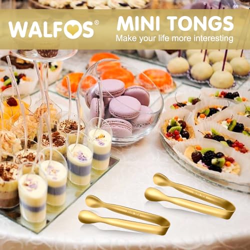 Small Gold Tongs For Serving (12 Count)