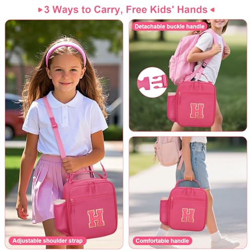 Initial Insulated Lunch Bag for Girls Kids