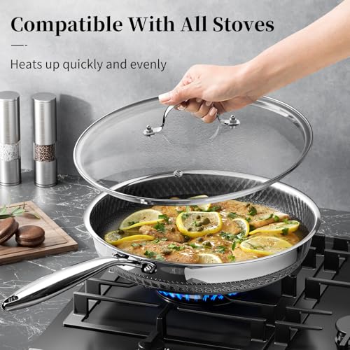 Nonstick Titanium Ceramics Stainless Steel Frying Pan Set 10"