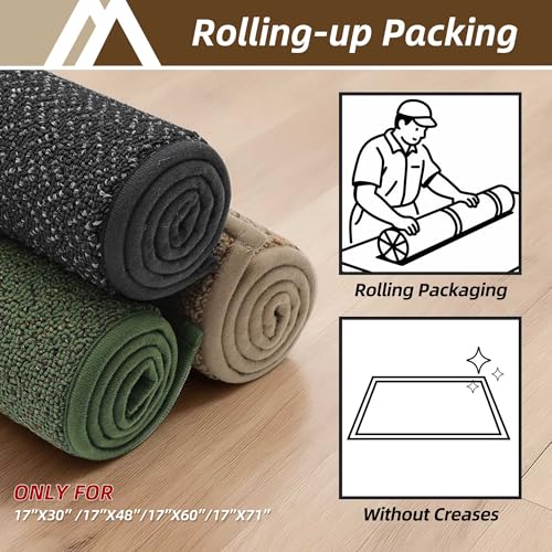 Dirt Trapper Door Mat 17"x71" Non Slip Washable Taupe