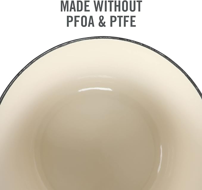 MARTHA STEWART Gatwick 7-Quart Enamel Cast Iron Dutch Oven Pot with Lid – Classic Blue – Durable Heavy-Duty Dutch Oven for Slow Cooking, Braising & Baking