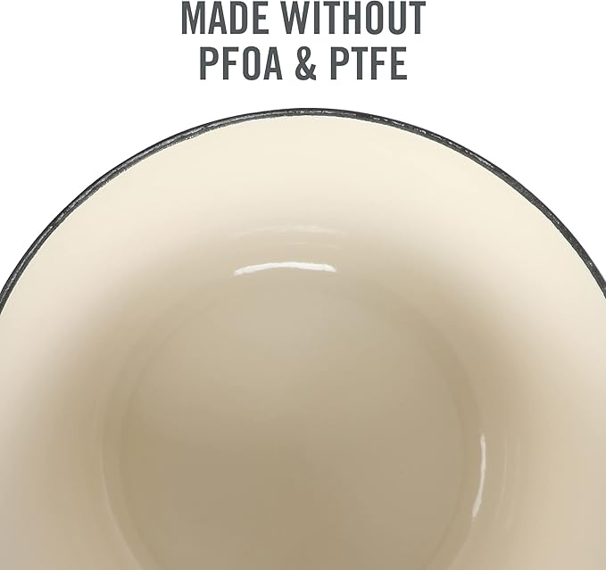 MARTHA STEWART Gatwick 7-Quart Enamel Cast Iron Dutch Oven Pot with Lid – Pink – Heavy-Duty Dutch Oven for Slow Cooking, Braising & Baking