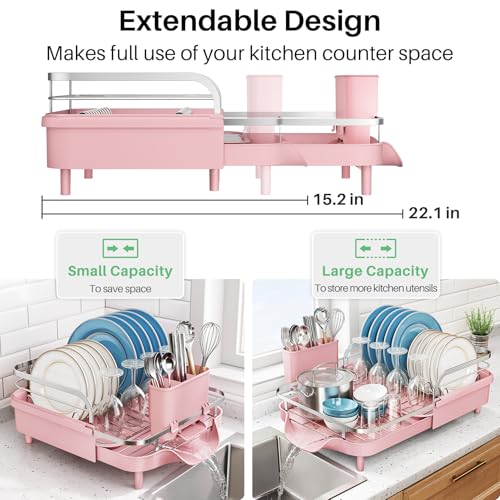 Expandable Dish Drying Rack for Kitchen Counter