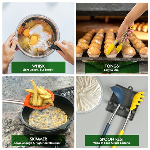 446°F Heat Resistant Silicone Kitchen Utensils (14 Count)