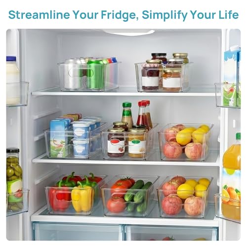 6pcs Clear Storage Bins with Handles (6 Count)
