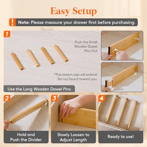 4" High Dresser Drawer Dividers (5 Count)