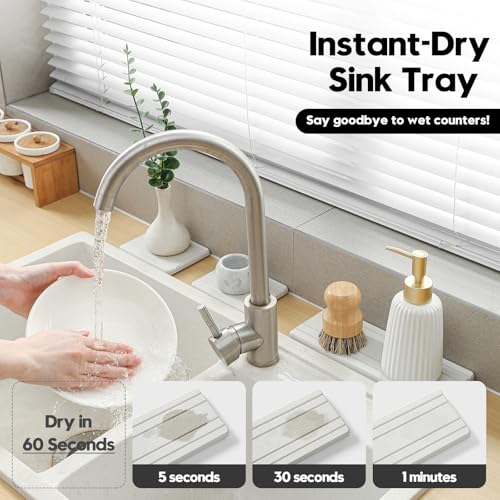 3 Pack Diatomite Stone Sink Tray (3 Count)