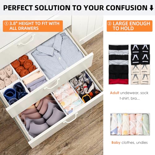 FAMILY PACK】Drawer Organizer Clothes (20 Count)