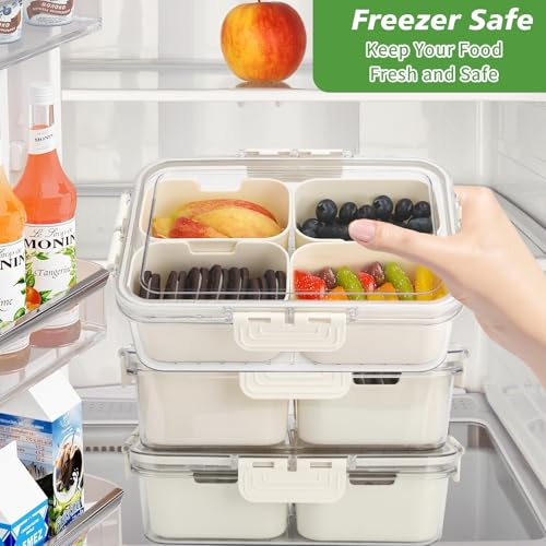 4 Compartment Snackle Box Container with Lid