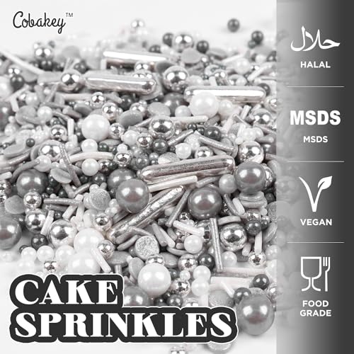 Gray & Sliver Sprinkles for Cake Decorating 4.23ounce (4.23 Ounce)