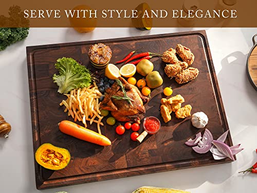 Extra Large Walnut Wood End Grain Cutting Board 24x18x2" Cut Block