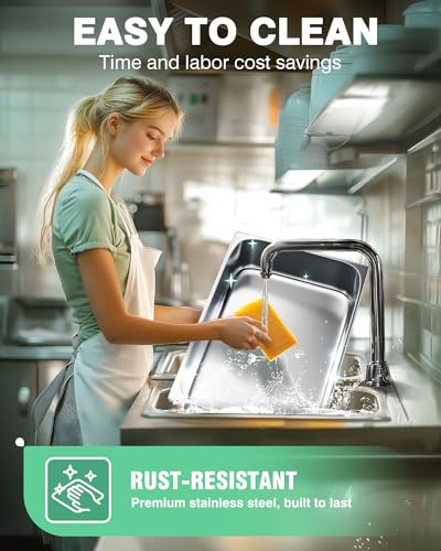 Stainless Steel Steam Table Hotel Pans Set 1 (6 Count)