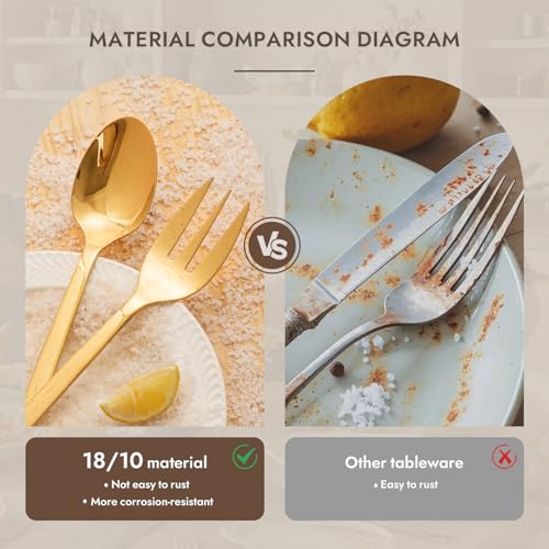 18 10 Large Hostess Gold Serving Utensils (5 Count)