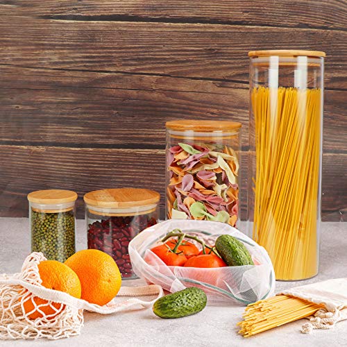 15 Pack 8 oz Glass Jars With Bamboo Lids for Kitchen (15 Count)