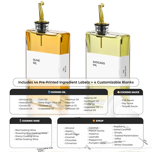 Glass Oil Dispenser for Kitchen (2 Count)