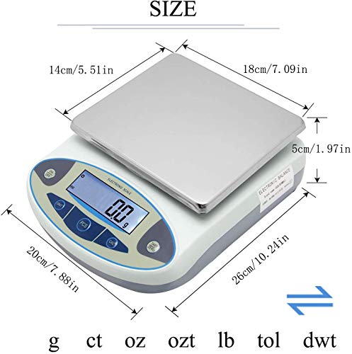 Lab Scale 15kgx0.1g Digital Precision Scale Electronic Balance Laboratory Weighing Industrial Scale Kitchen Counting Scale Scientific Scale Calibrated 110V