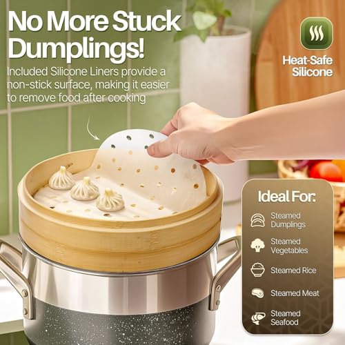 Bamboo Steamer Basket Set