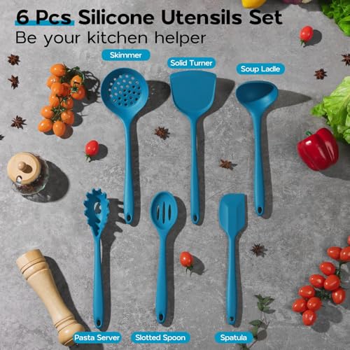 Silicone Cooking Kitchen Utensils Set (6 Count)