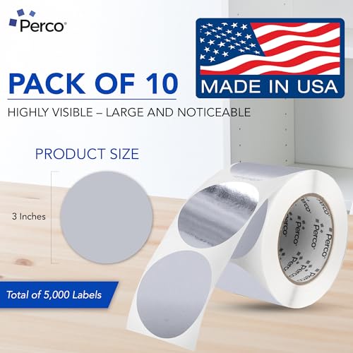 Metallic Silver Perforated Round Circle Dot Sticker 3 (10 Count)