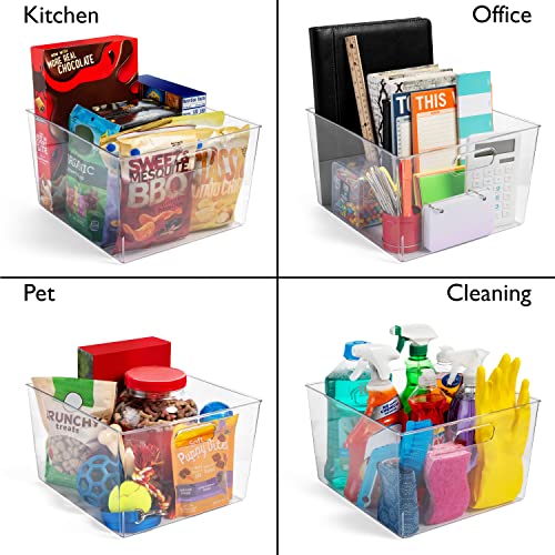 Clear Plastic Storage Bins for Kitchen (2 Count)