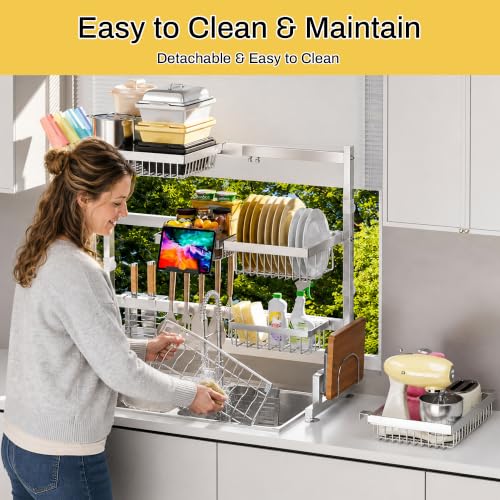 Luxurious 304 Stainless Steel Over Sink Dish Drying Rack