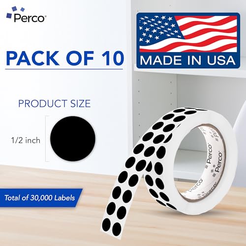 Black Perforated Round Circle Dot Sticker 1 (80 Count)