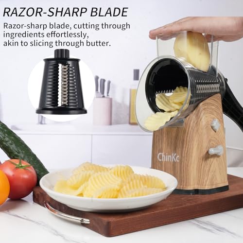 Upgrade Rotary Cheese Grater Shredder with Handle