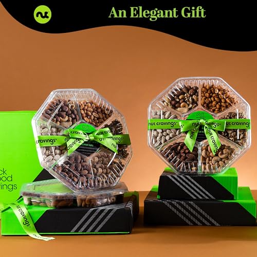 Mixed Nuts Gift Basket + Green Ribbon (35.2 Ounce)