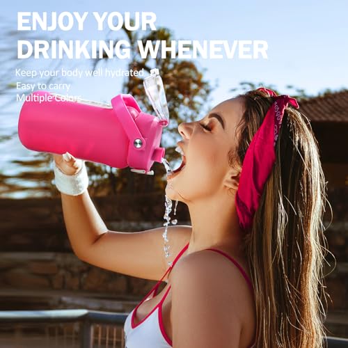 42oz Glass Water Bottles with Straw