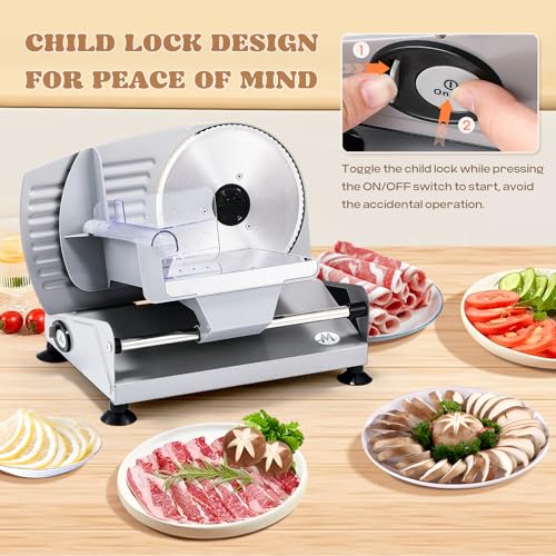 Electric Meat Slicer 200W With Stainless Steel Blades